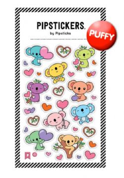 PIPSTICKER - AUTOCOLLANTS GONFLÉS (PUFFY) À PAILLETTES KOALA PASTEL